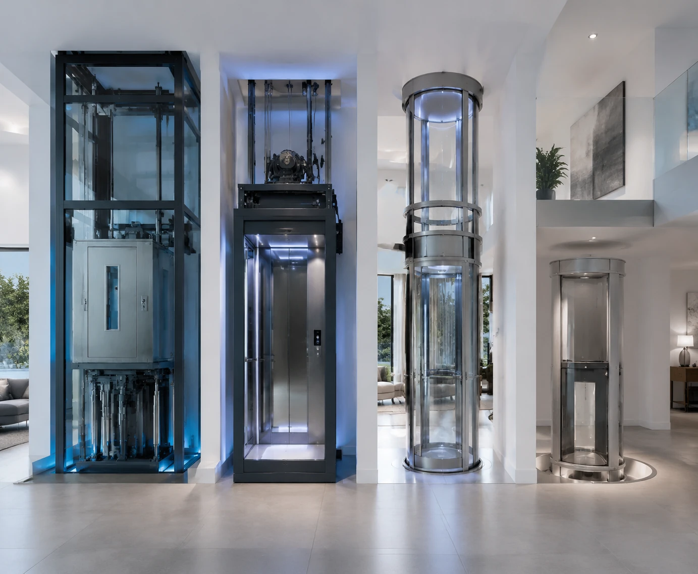 Multi-floor home with installed lift showing how home lift cost increases with number of floors